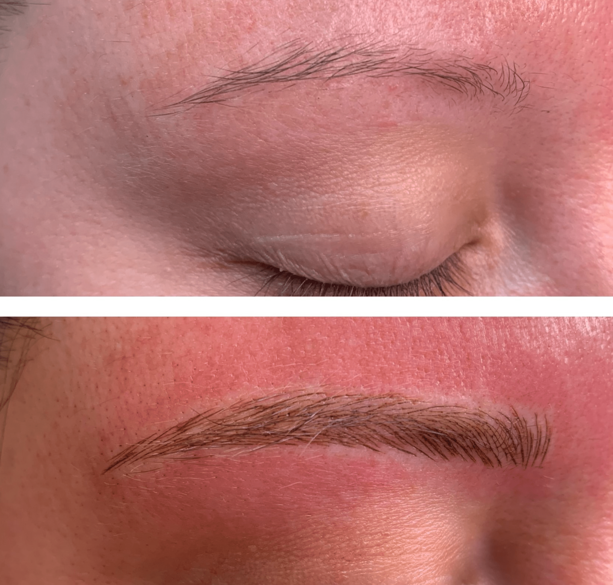 Before and after microblading