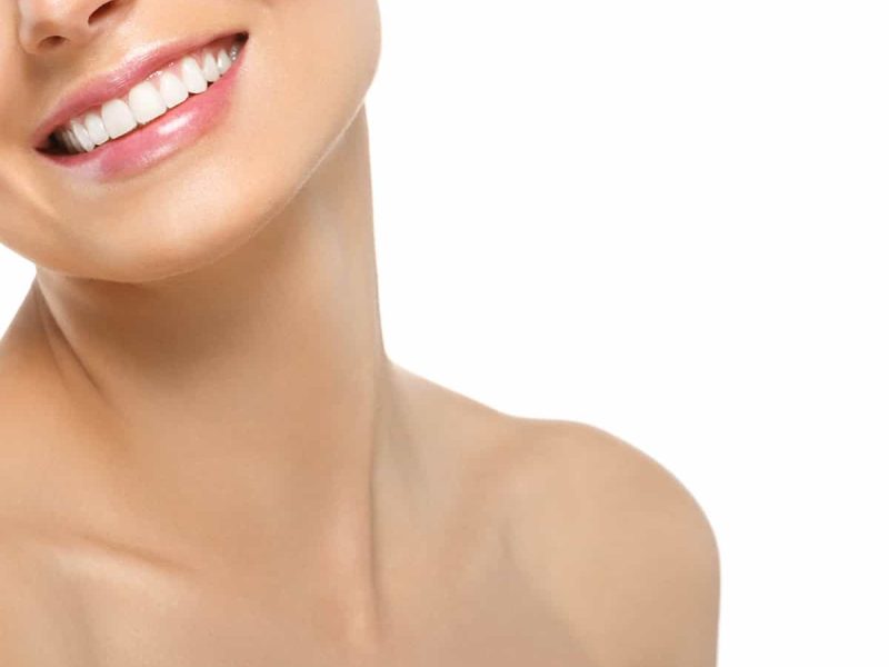 model smiling